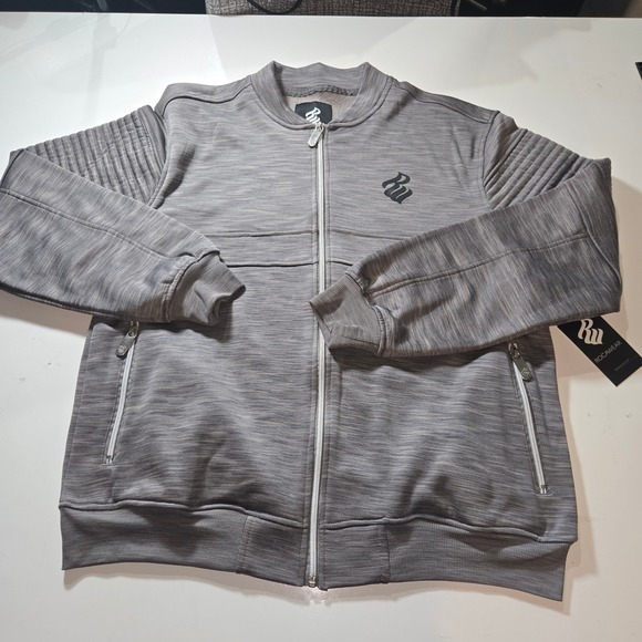 Rocawear Other - Rocawear Mens Roc Eastside Jack Grey Moto Bomber Jacket R159P40 NWT Size M